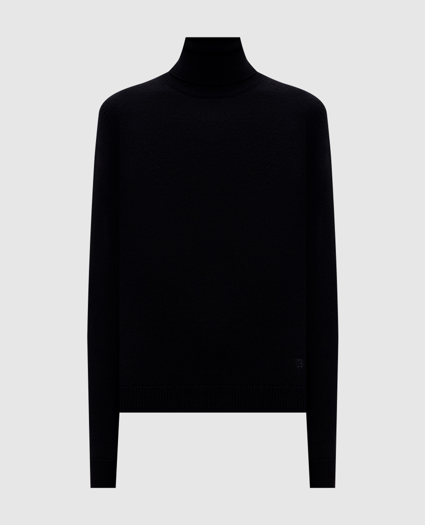Black wool sweater with embroidered monogram logo Dolce&Gabbana