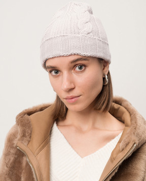 Simonetta Ravizza Gray CERVINO cashmere hat F04KN95T68TR