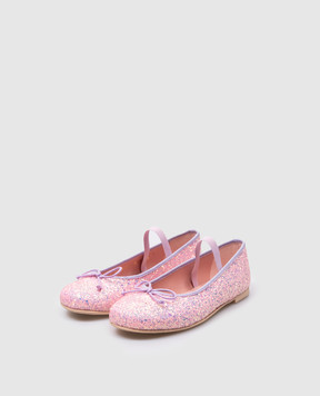 Pretty Ballerinas Children's pink ballet shoes Hannah with glitter 48793