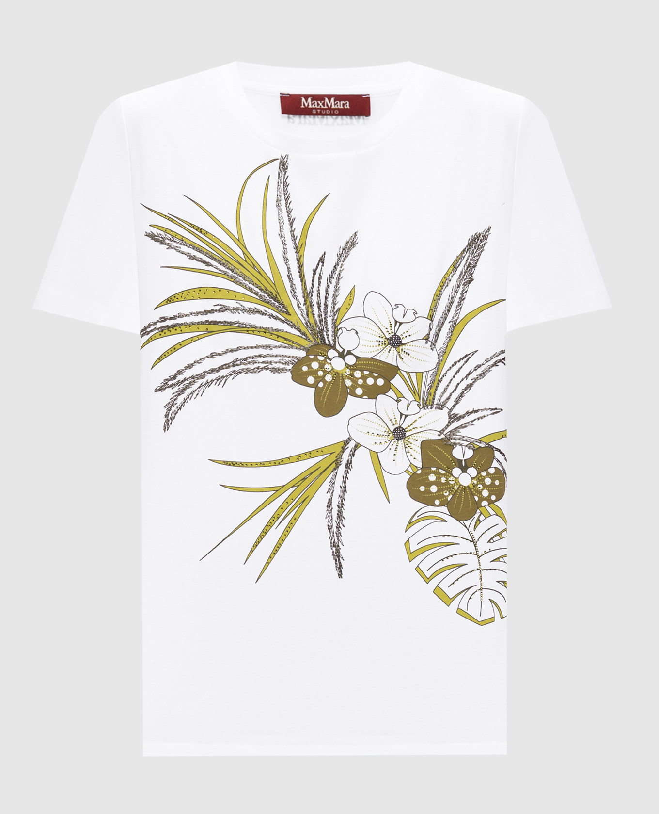 

White WON T-shirt with crystal print Max Mara