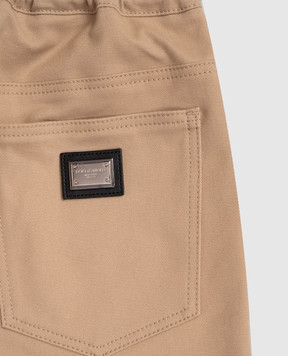 Dolce&Gabbana Children's beige pants with logo L45P01FUFMZ812+