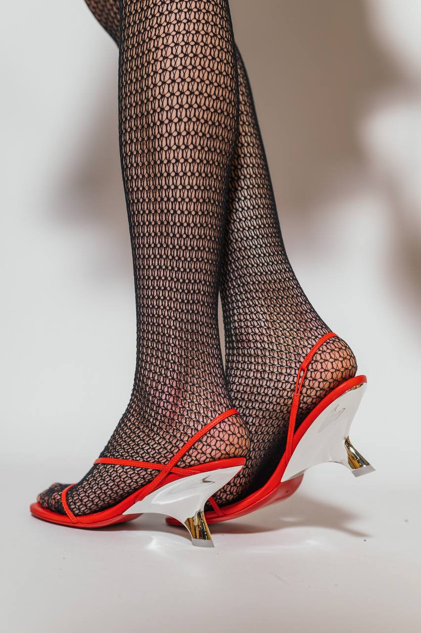

Shadow red leather sandals Simkhai