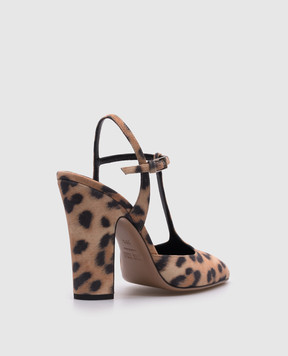 Paris Texas Lavinia beige suede slingbacks in animal print PX1545XSALP