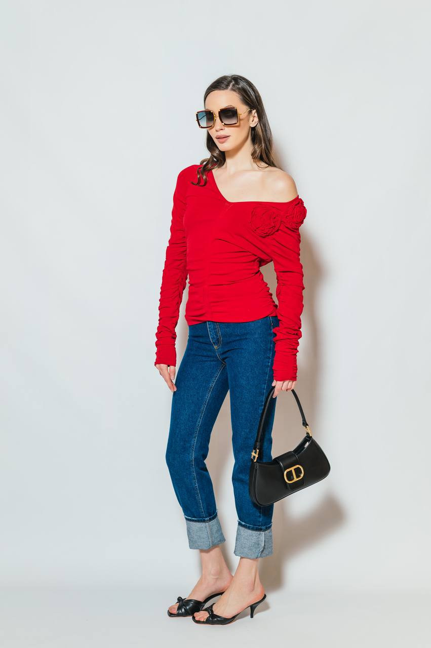 

Red long sleeve with applique Twinset Actitude