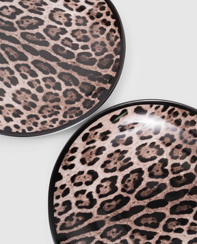 Dolce&Gabbana A set of porcelain dinner plates in an animalistic print TC0S04TCA71