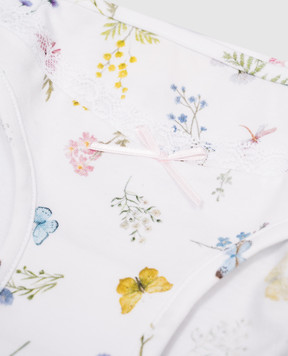 Story Loris Children's white panties with a floral print 36567816