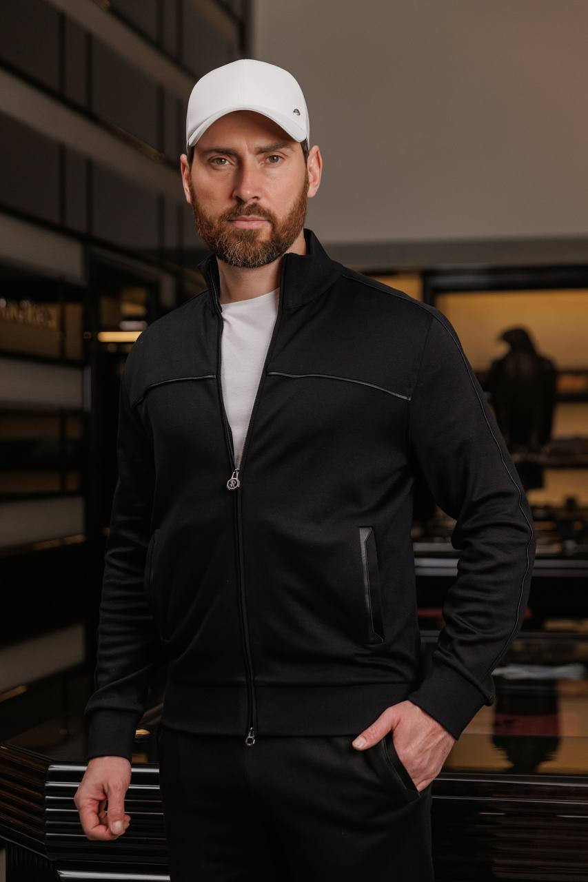 

Black windbreaker with logo patch Stefano Ricci