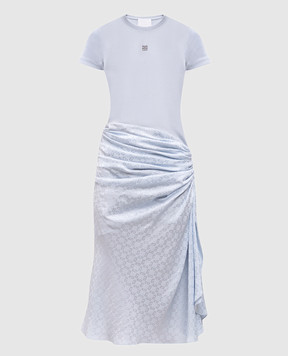 Givenchy Blue midi dress with patterned silk BW22CX15T4