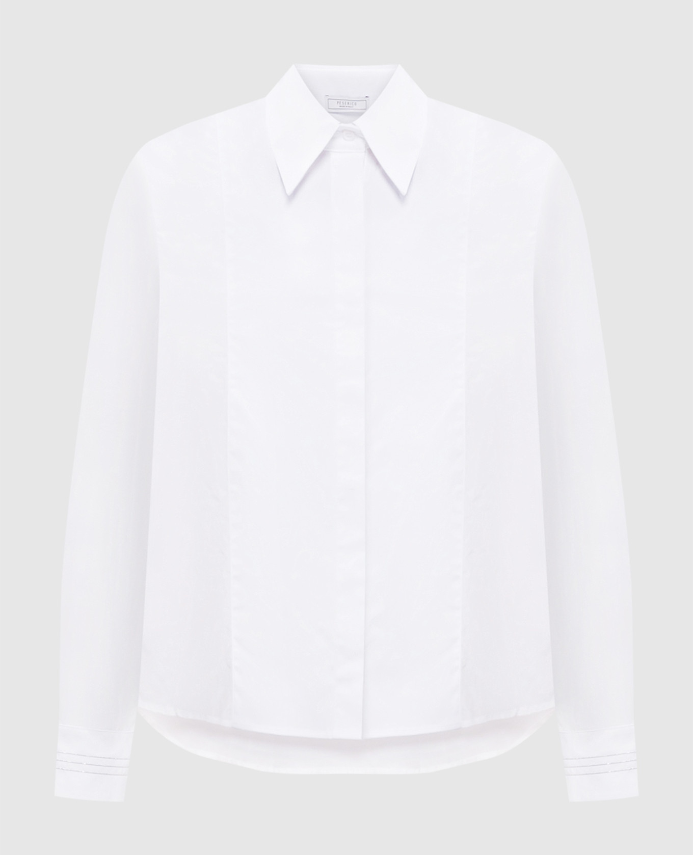 

White silk blouse with monil chain Peserico
