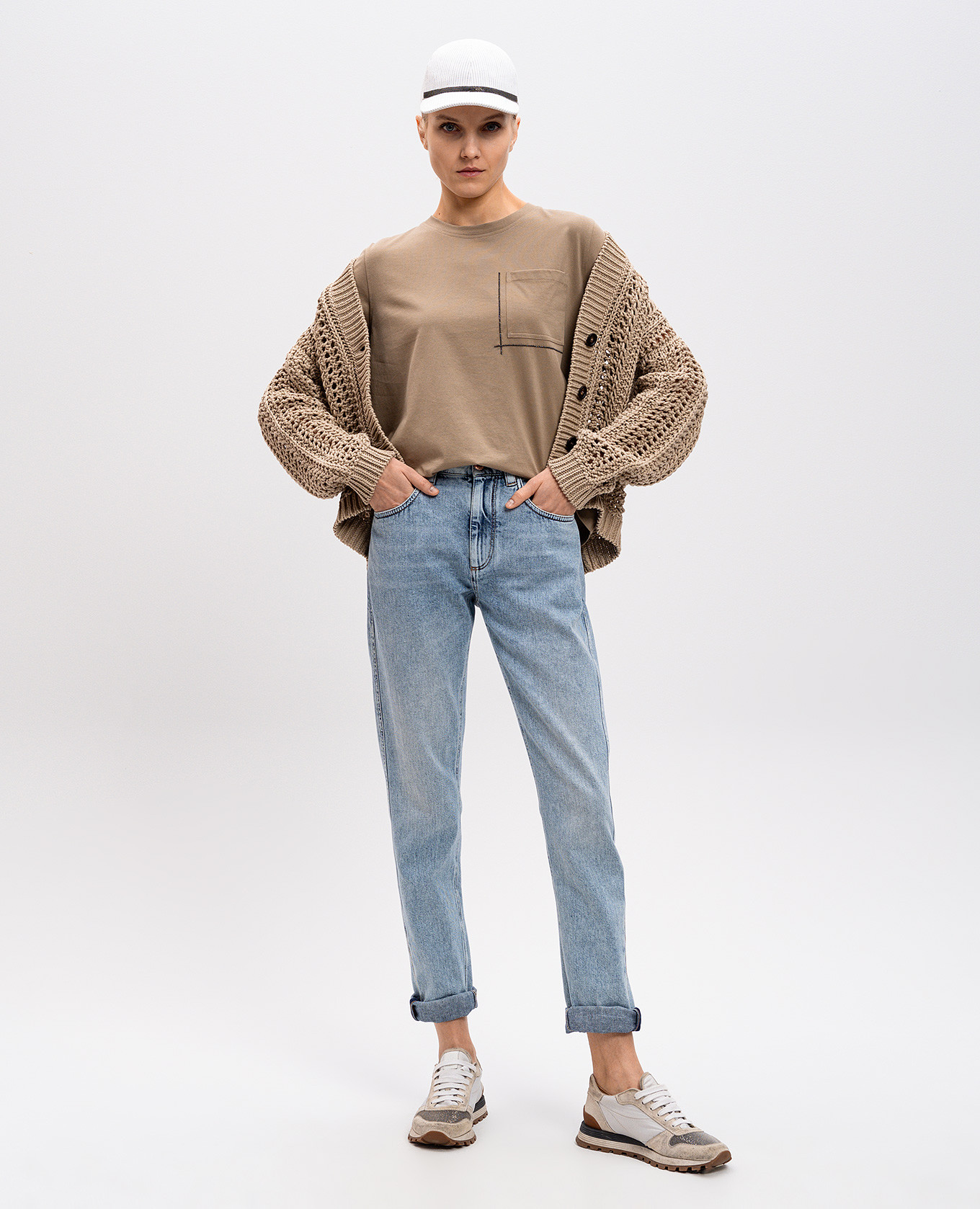 Blue jeans with a worn effect Brunello Cucinelli 2