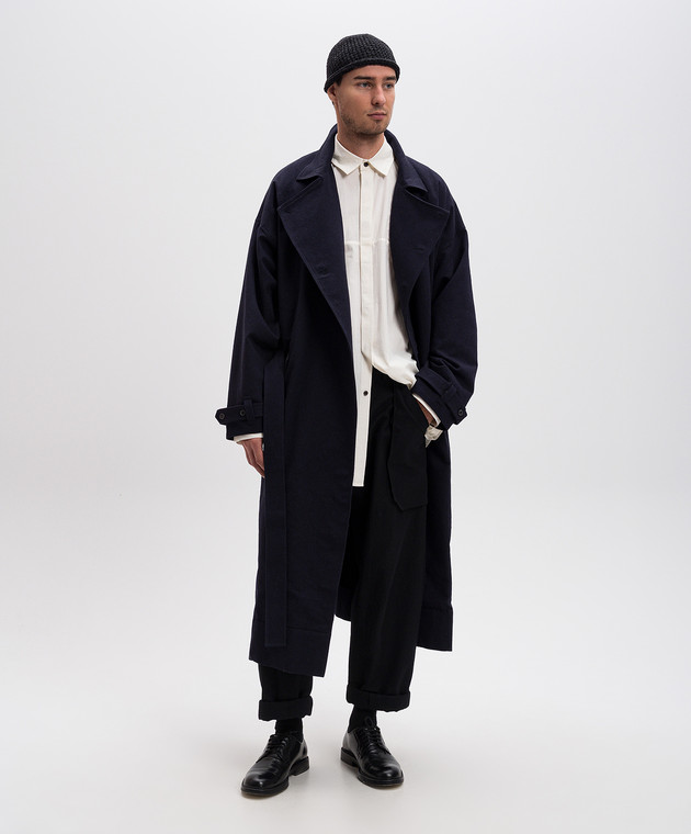 Jan Jan Van Essche - Blue double-breasted coat with wool