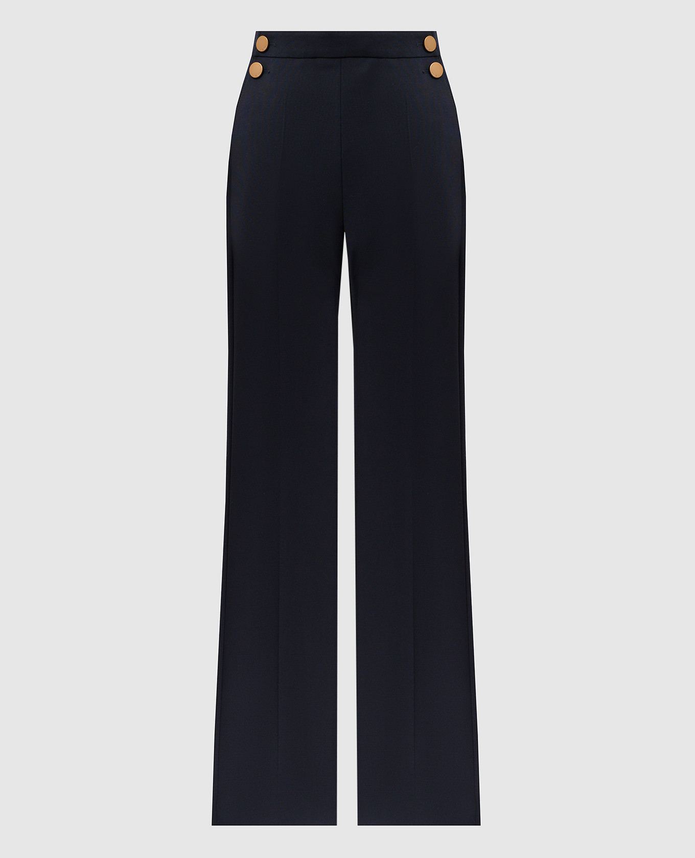 

POLONIA blue wool pants with accent branded buttons Max Mara