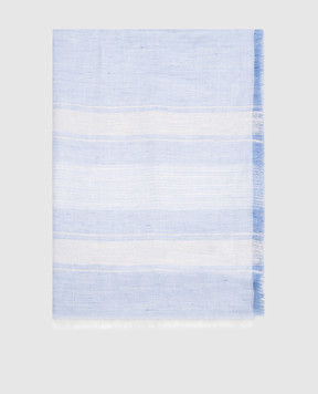 Peserico Blue stole with linen and silk S31501C0CC435