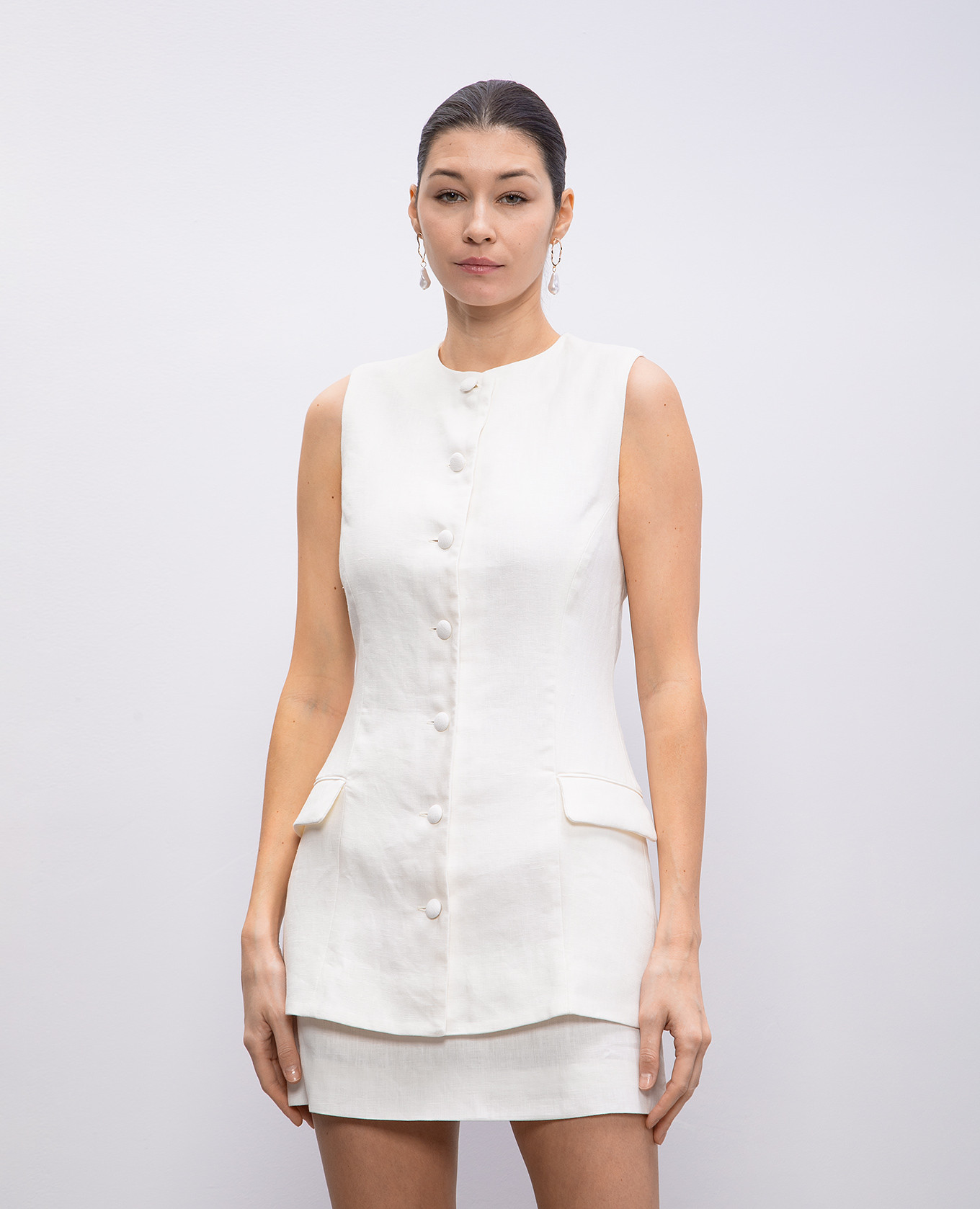 

White linen Jane Vest Faithfull