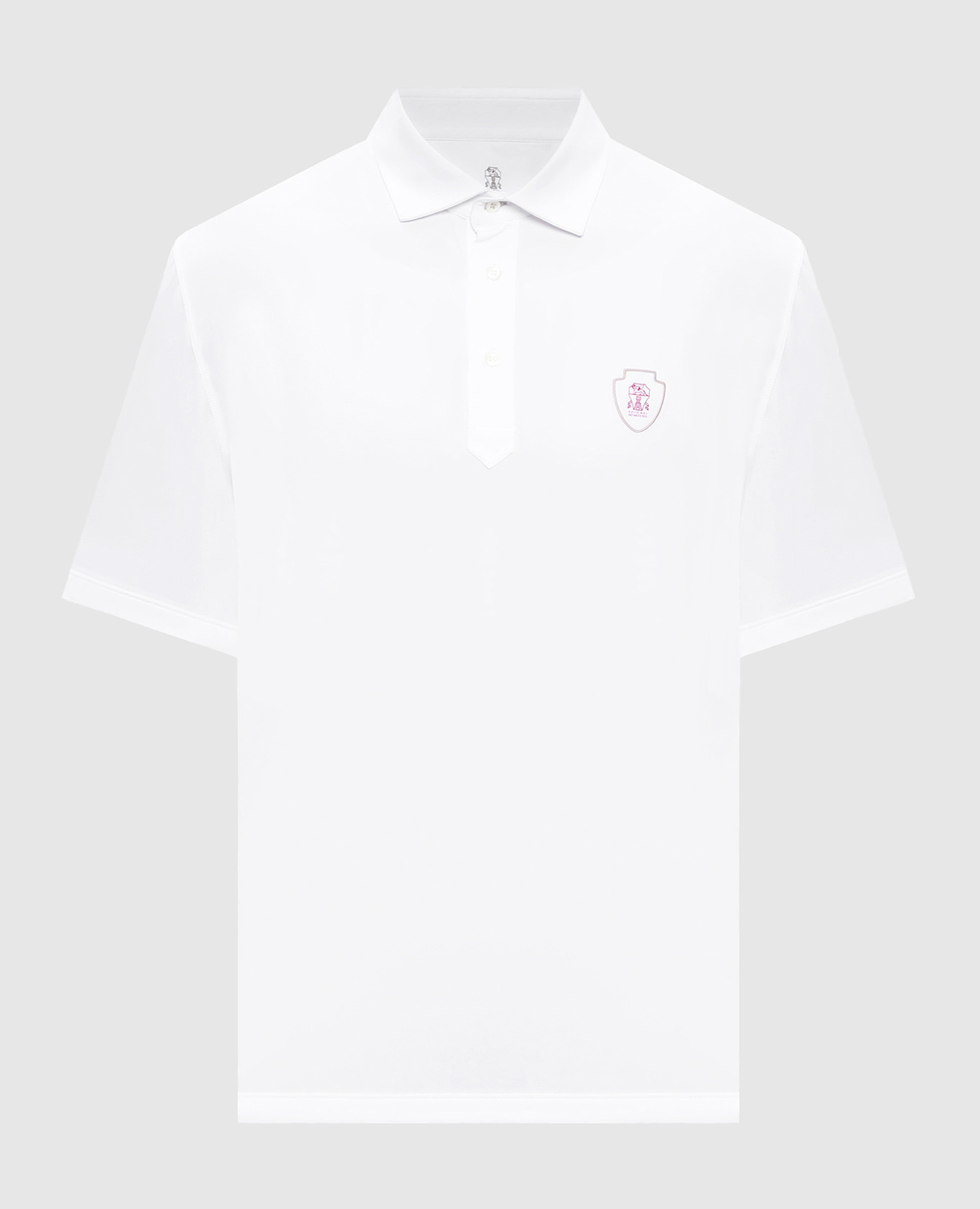 White polo with logo emblem Brunello Cucinelli
