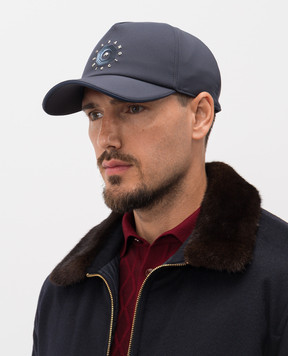 Stefano Ricci Blue cap with textured logo MCV53NV15FPL001H