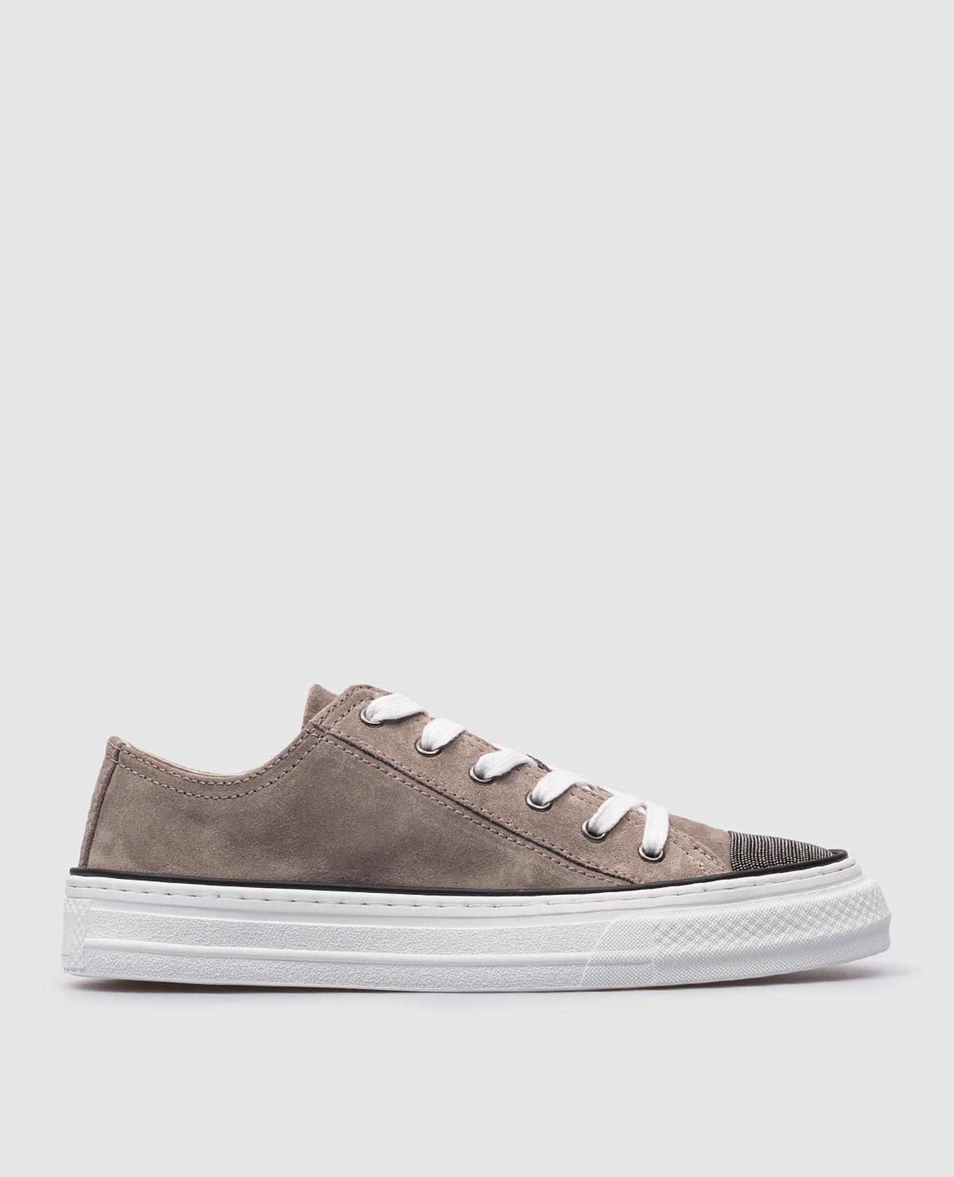 

Gray suede sneakers with monil chain Brunello Cucinelli, Grey