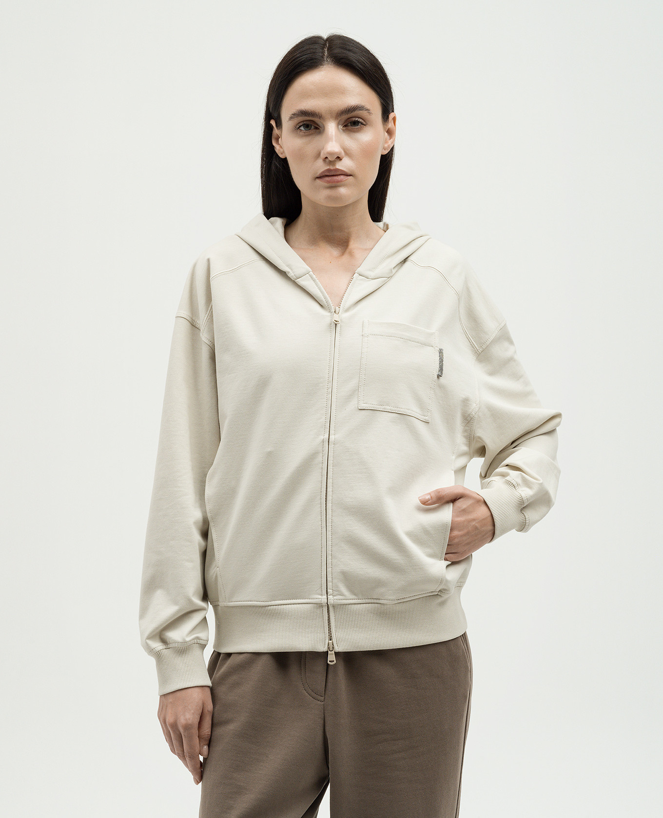 Beige sports jacket with monil chain Brunello Cucinelli 2