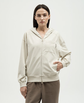 Brunello Cucinelli Beige sports jacket with monil chain MP827HA706
