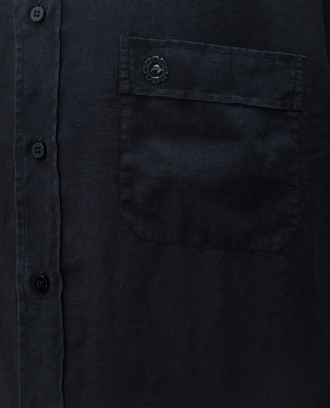 

Brown linen shirt with logo emblem Stefano Ricci