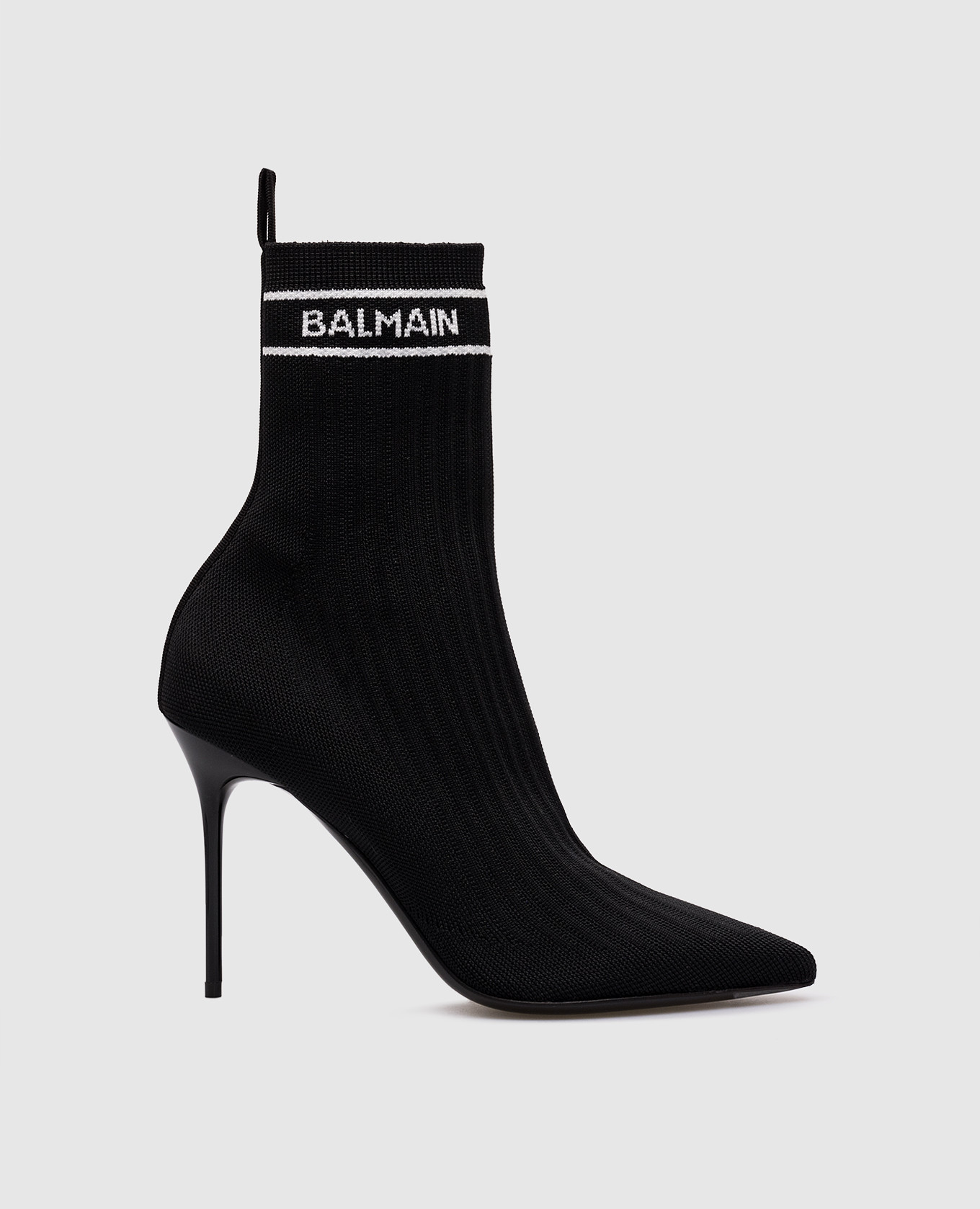 Skye logo pattern ankle boots in black balmain