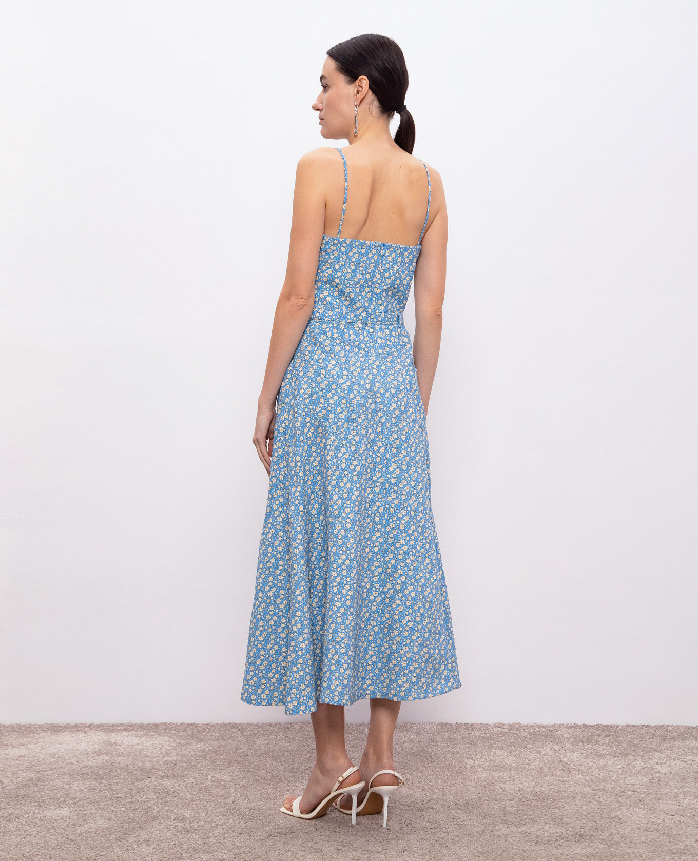 Blue floral bustier dress Ermanno Scervino 4