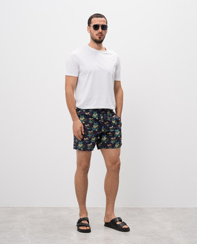 Vilebrequin Landscape Turtles Blue Print Swim Shorts MOOBB101