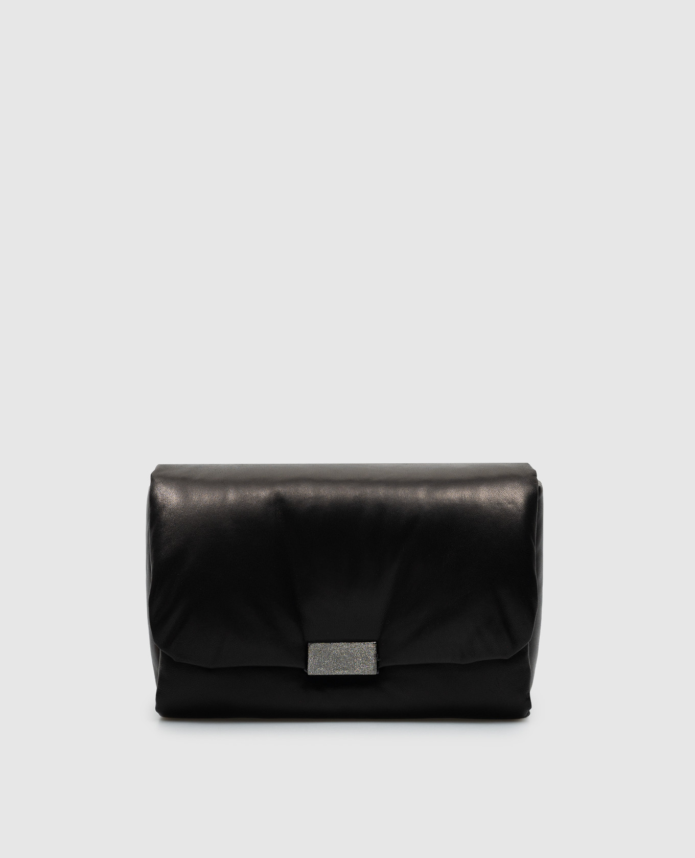 

Black leather messenger bag with blown effect Brunello Cucinelli