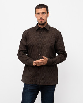 Tom Ford Brown polka dot shirt HRN001FMC254