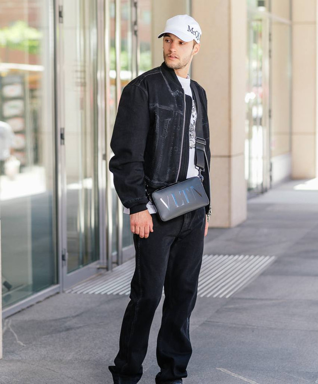 Alexander McQueen - Black denim bomber jacket 787438QTABK - shop