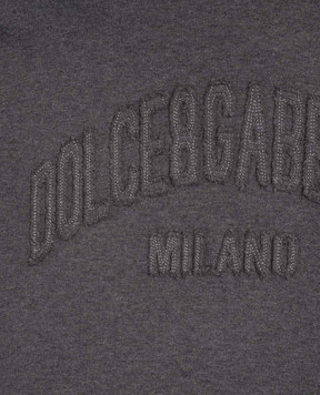Dolce&Gabbana Children's gray sweatshirt with logo patch L4JWMDG7PDS