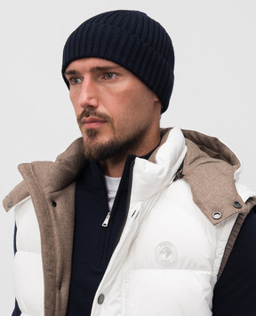Cashmere&Whiskey Blue merino wool hat 201