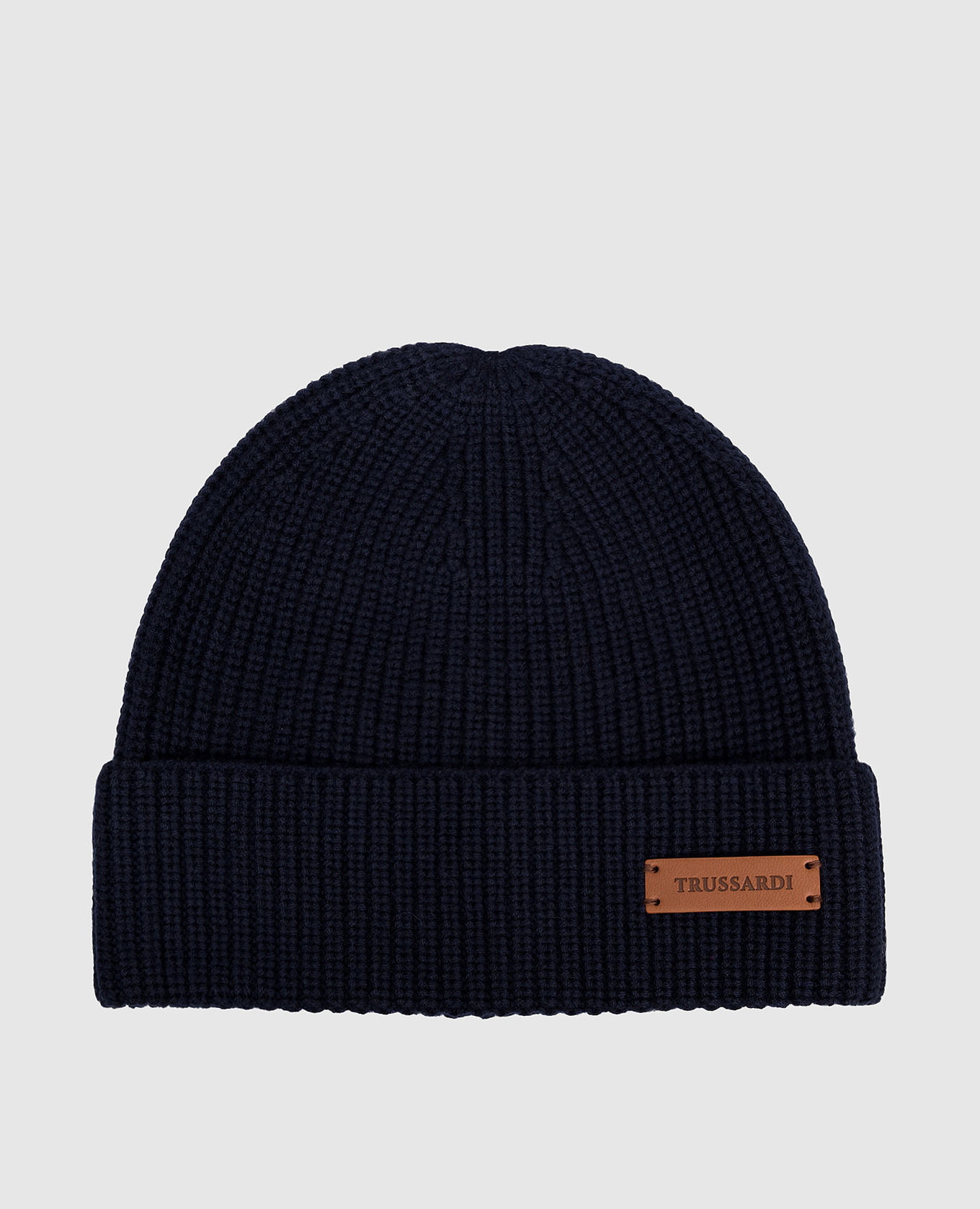 Blue wool hat with logo Trussardi