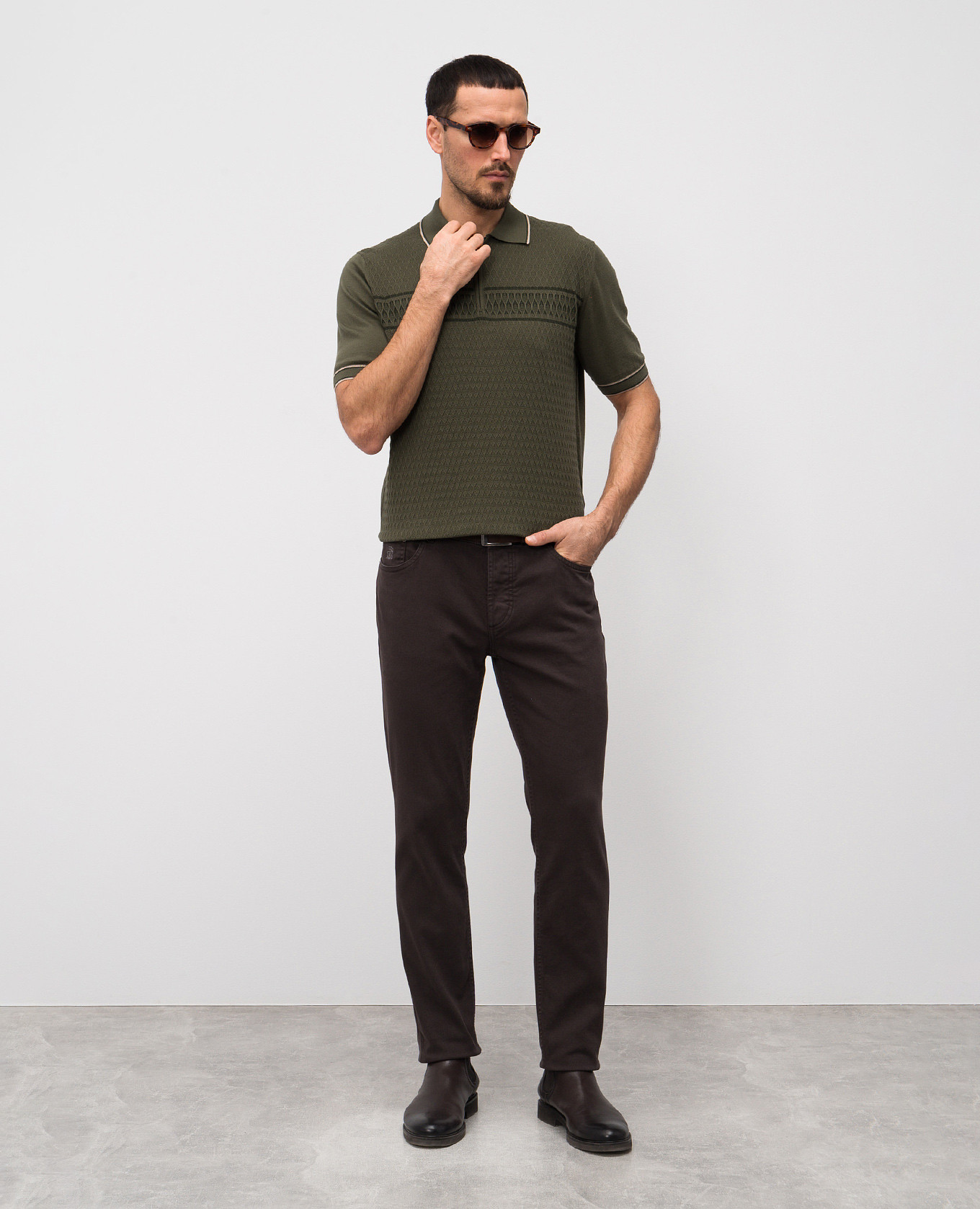 

Green polo with silk Stefano Ricci