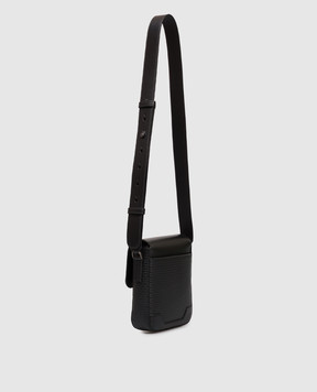 Serapian Black leather bag with logo SRSTSMML736316ACG2