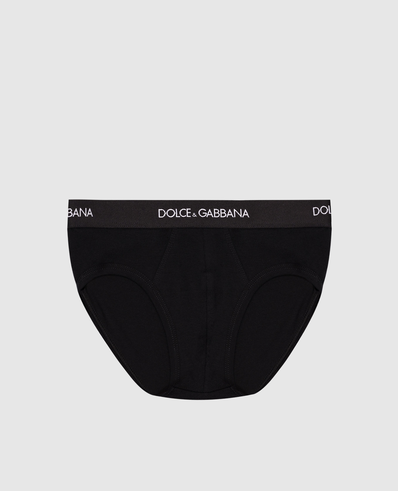 Children&#39;s set of black briefs with logo Dolce&Gabbana