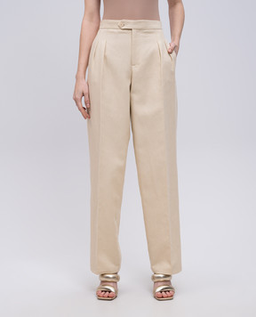 Twinset Yellow linen pants 251TP2763