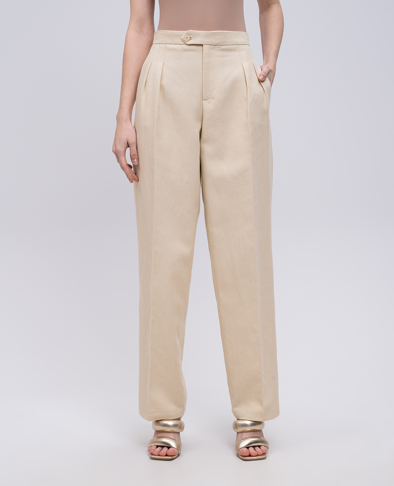 Yellow linen pants Twinset 3