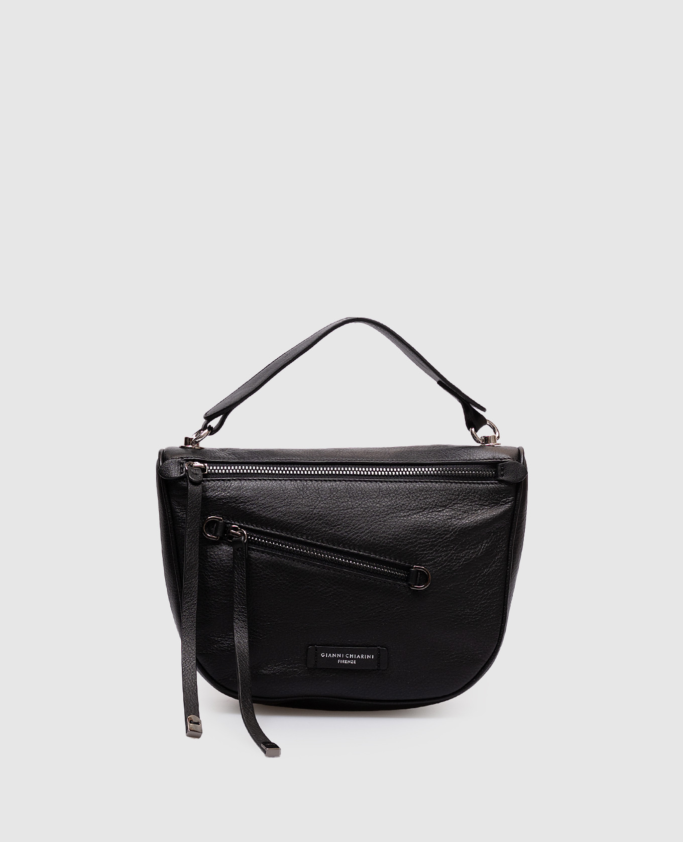 

Cindy black leather crossbody bag with logo Gianni Chiarini