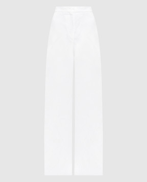 Max Mara White VICARIO pants with linen VICARIO