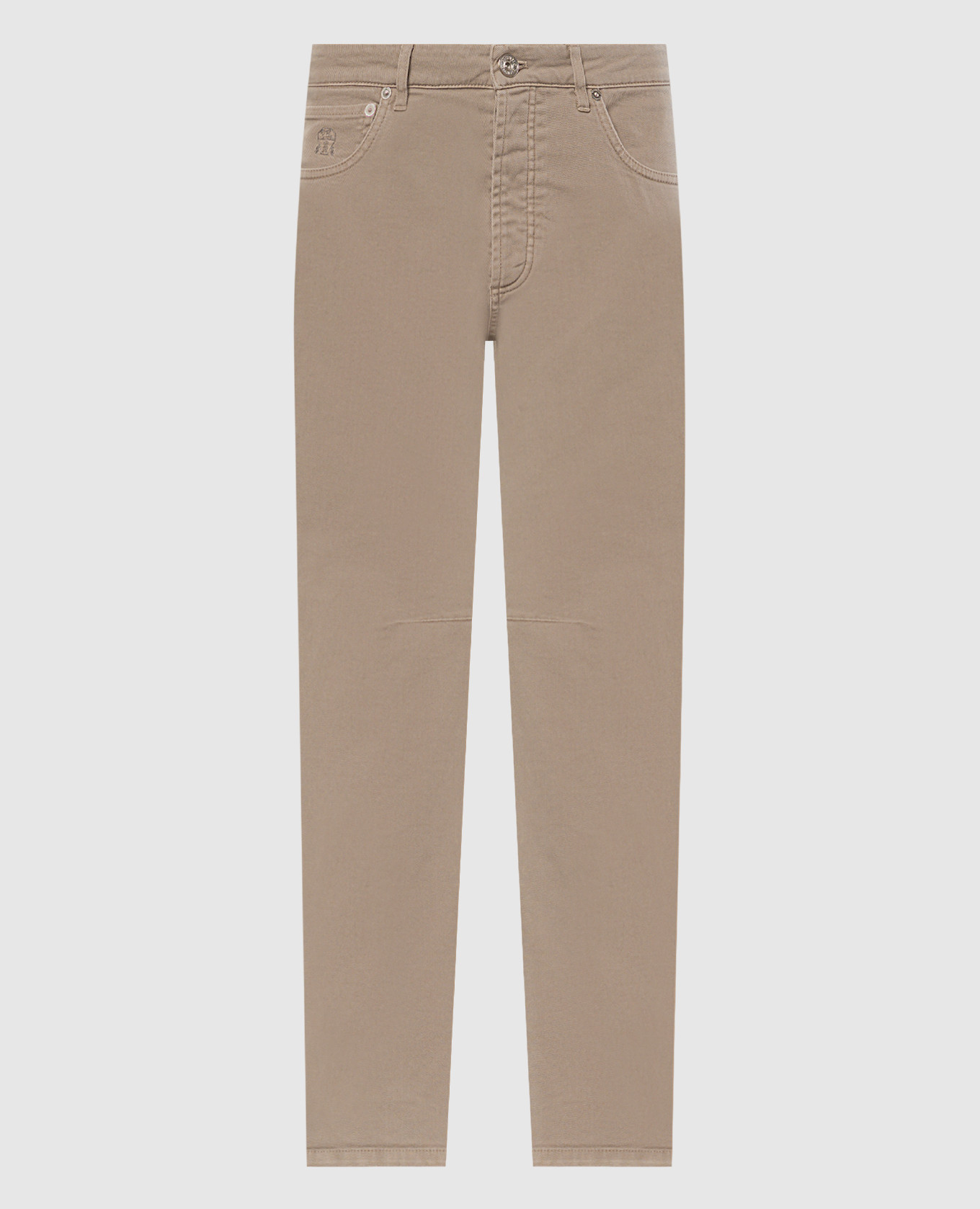 

Beige pants with patch and logo embroidery Brunello Cucinelli