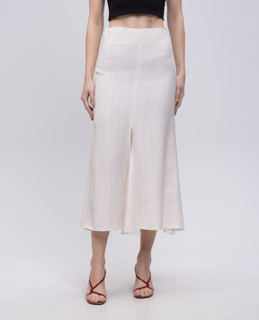 Solotre Beige midi skirt with slits M1D0029