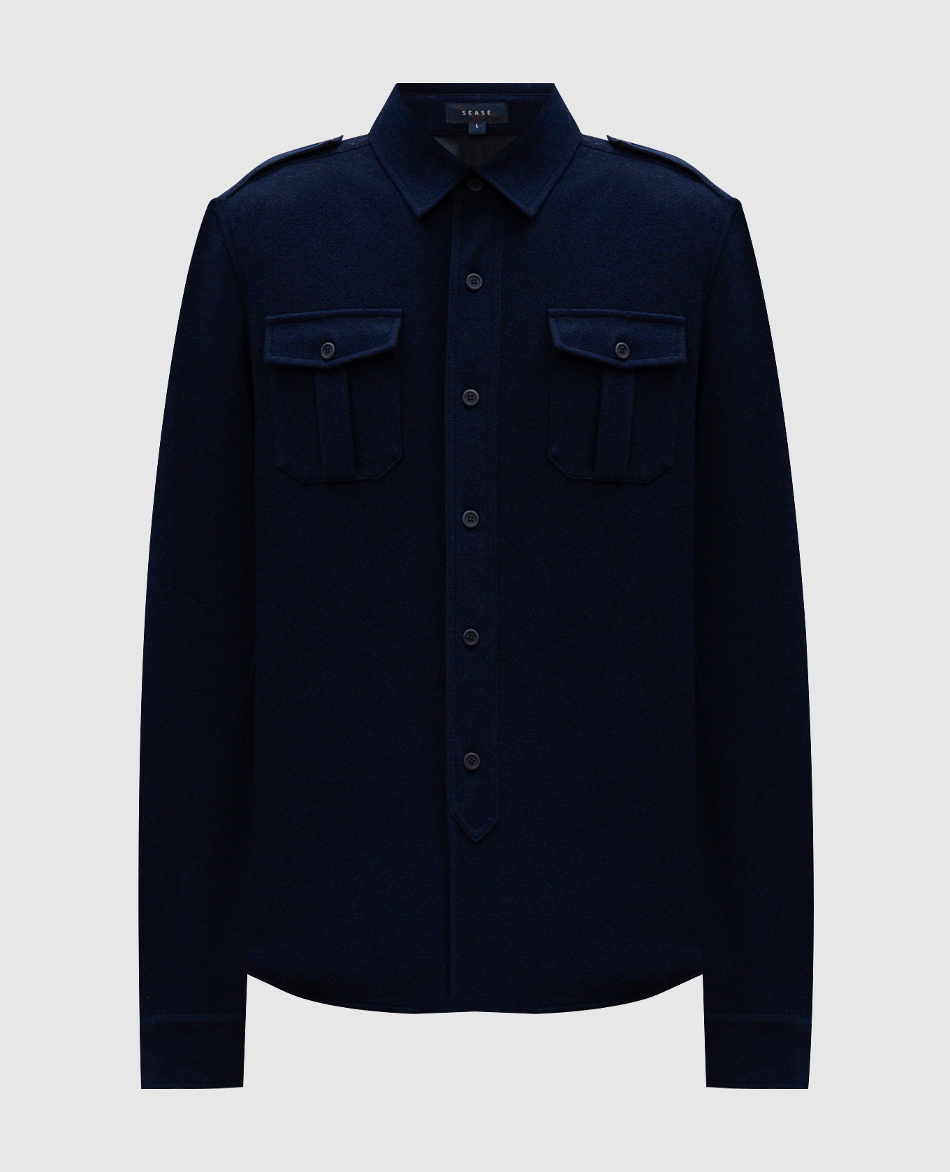 Felpa generale blue shirt with wool sease