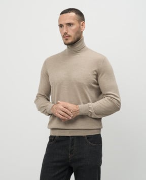 Brunello Cucinelli Beige wool and cashmere golf M2400103