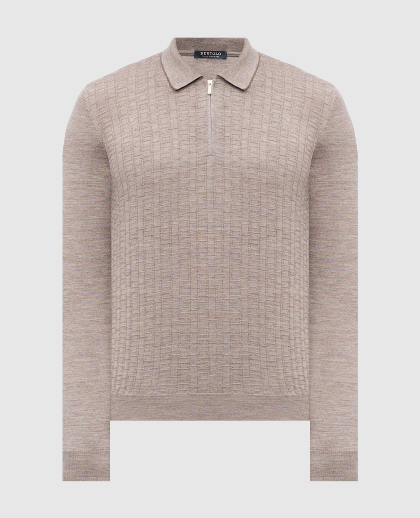 

Beige wool and silk polo shirt Bertolo Cashmere