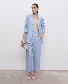 Peserico Blue linen pants P0403502603
