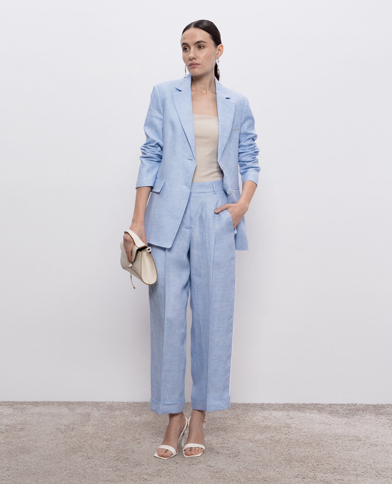 Blue linen pants Peserico 2