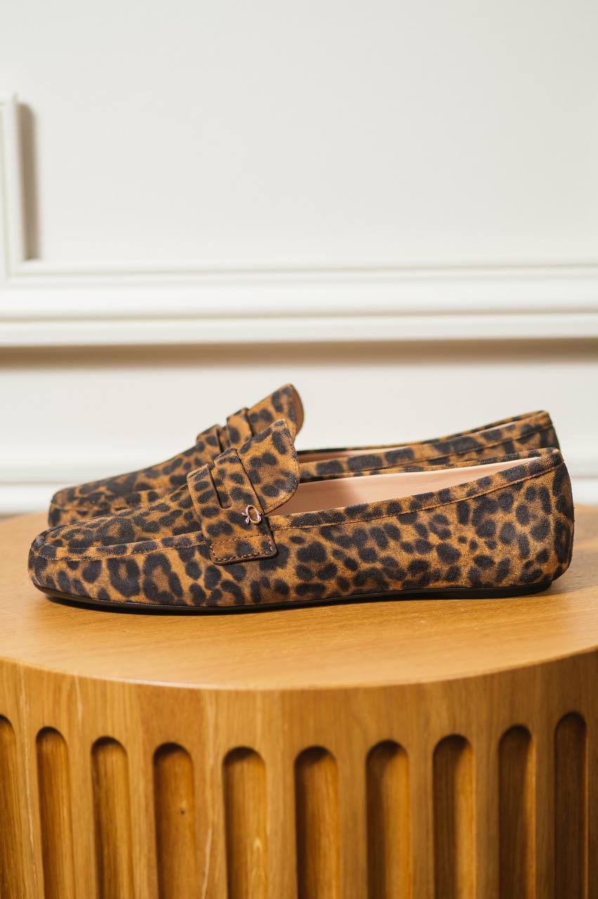 

GIORGIA brown suede loafers in animal print Gianvito Rossi