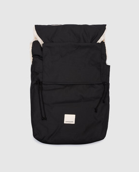 Binibamba Children's black sheepskin envelope with logo patch PUFFMUFF