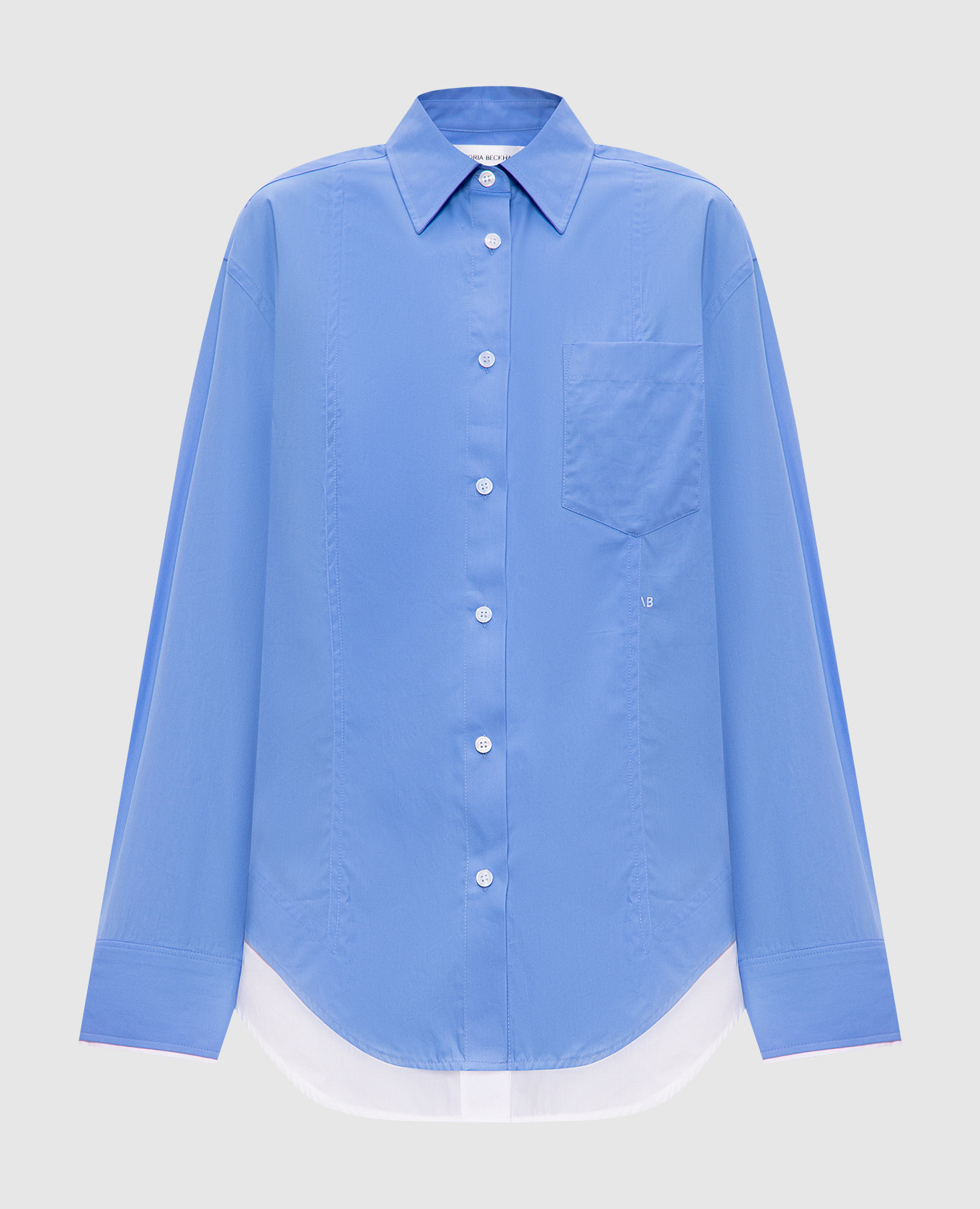 

Blue shirt with embroidered monogram logo Victoria Beckham, Light blue